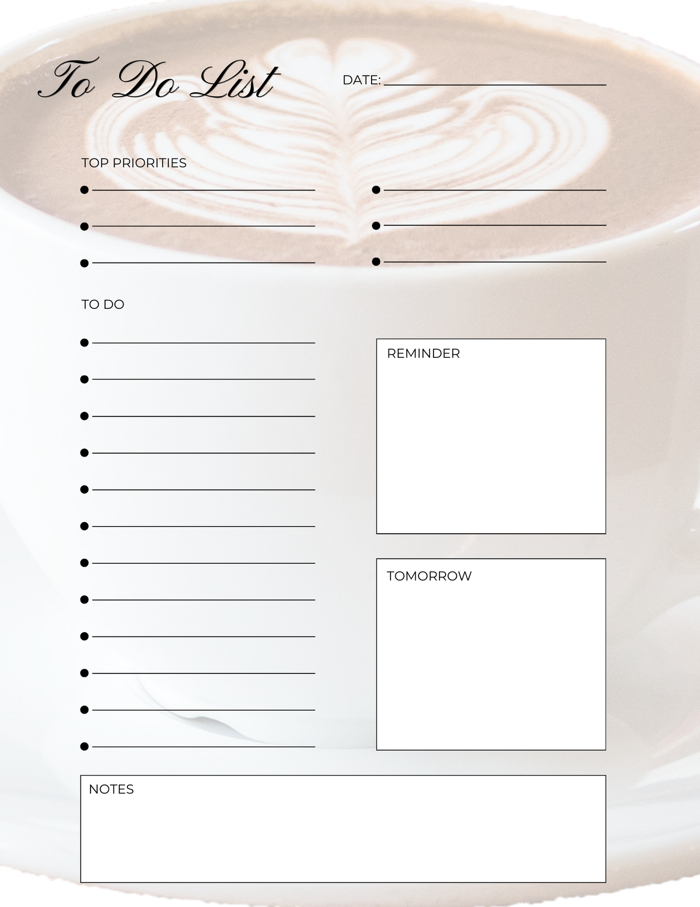 Coffee Lovers To-Do List Notepad