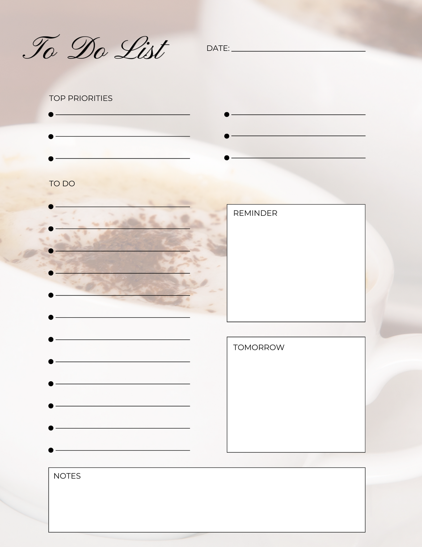 Coffee Lovers To-Do List Notepad