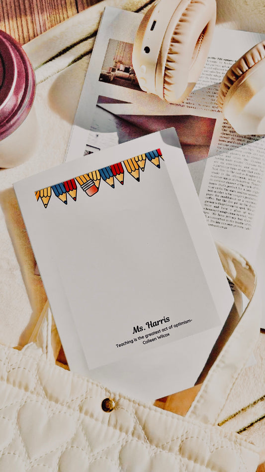 Personalized Teacher Memo Pads – 50 Pages